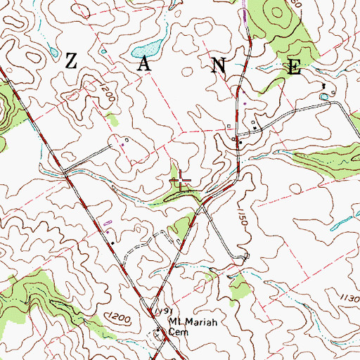 Topographic Map of Township of Zane, OH