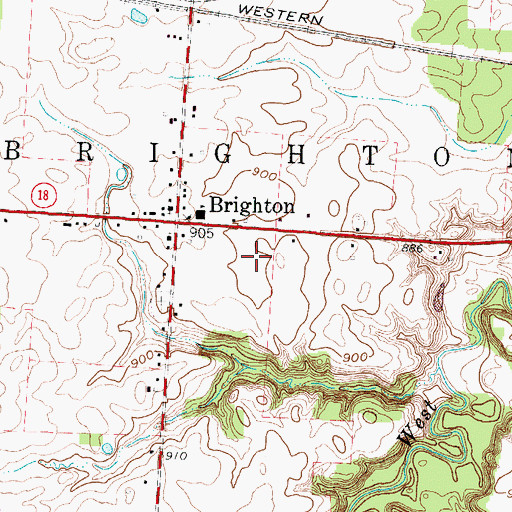 Topographic Map of Township of Brighton, OH