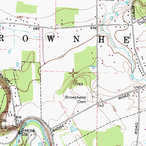 Topographic Map of Township of Brownhelm, OH