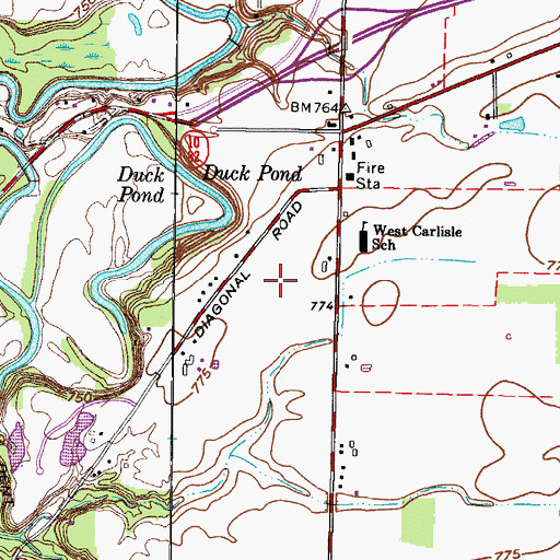 Topographic Map of Township of Carlisle, OH