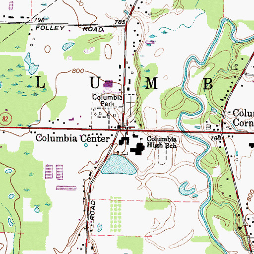 Topographic Map of Township of Columbia, OH