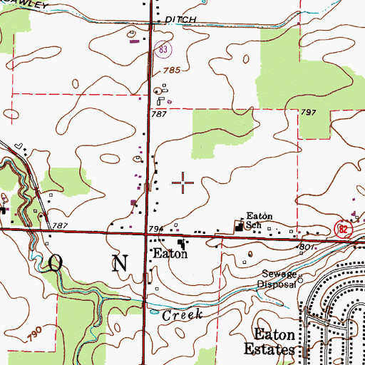 Topographic Map of Township of Eaton, OH