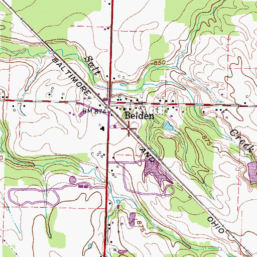 Topographic Map of Township of Grafton, OH
