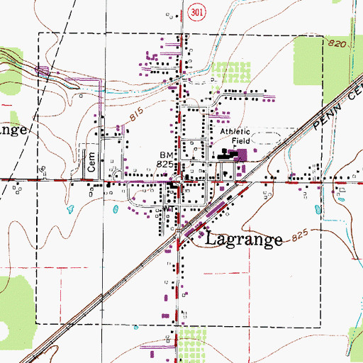 Topographic Map of Township of Lagrange, OH