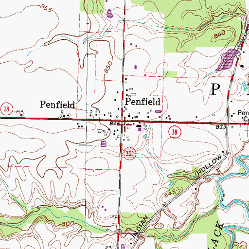 Topographic Map of Township of Penfield, OH