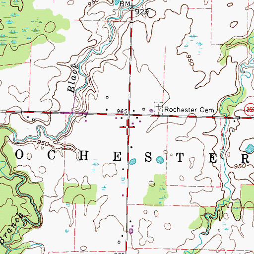 Topographic Map of Township of Rochester, OH