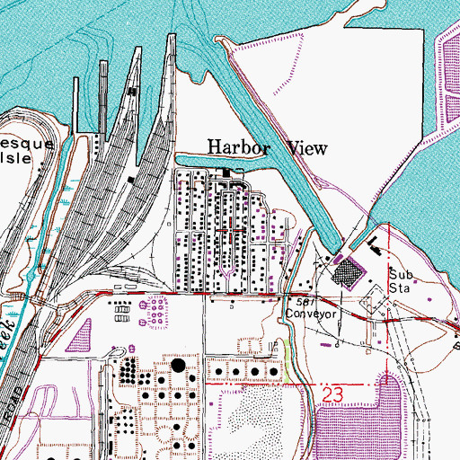 Topographic Map of Village of Harbor View, OH