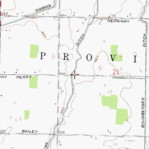 Topographic Map of Township of Providence, OH