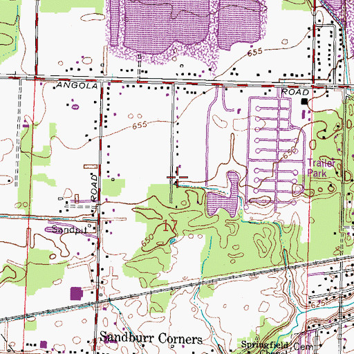 Topographic Map of Township of Springfield, OH