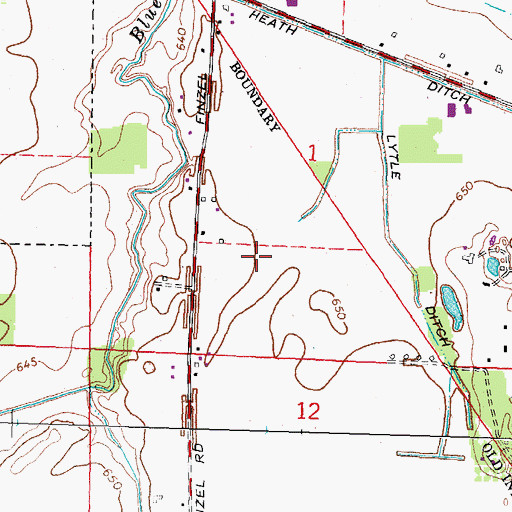 Topographic Map of Township of Waterville, OH