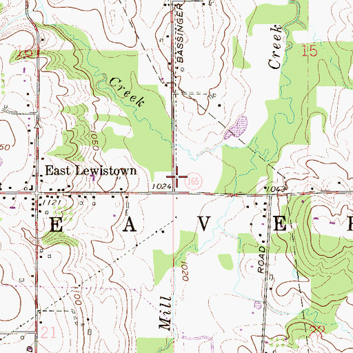 Topographic Map of Township of Beaver, OH