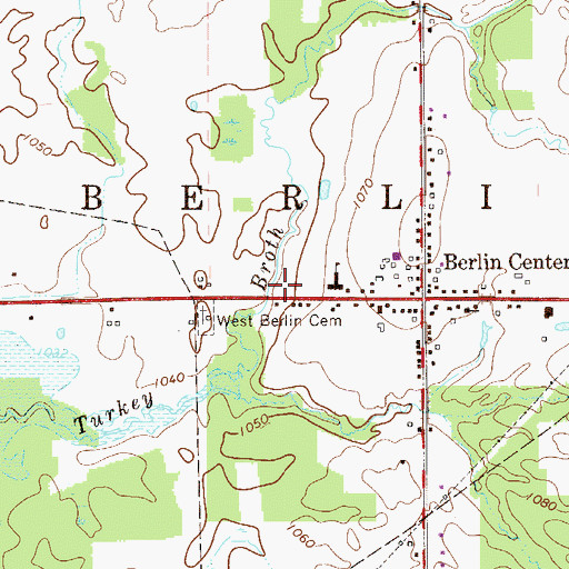 Topographic Map of Township of Berlin, OH