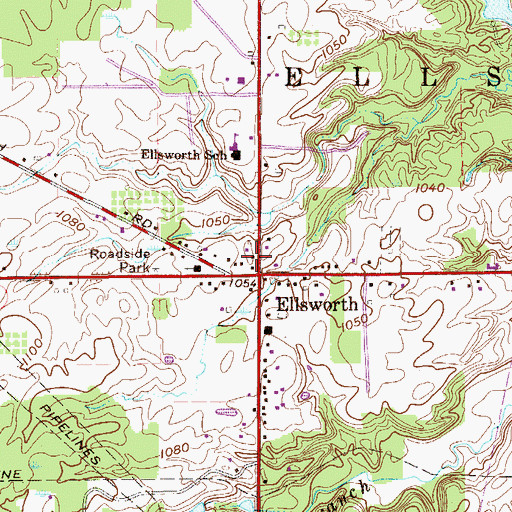 Topographic Map of Township of Ellsworth, OH