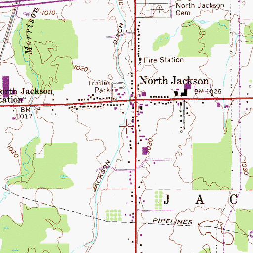 Topographic Map of Township of Jackson, OH