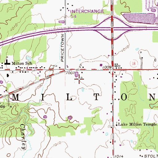Topographic Map of Township of Milton, OH