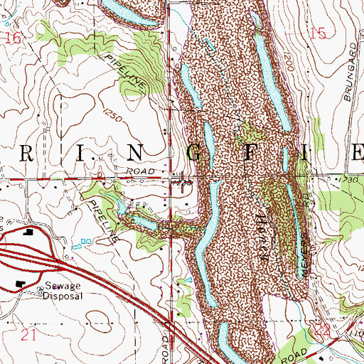 Topographic Map of Township of Springfield, OH