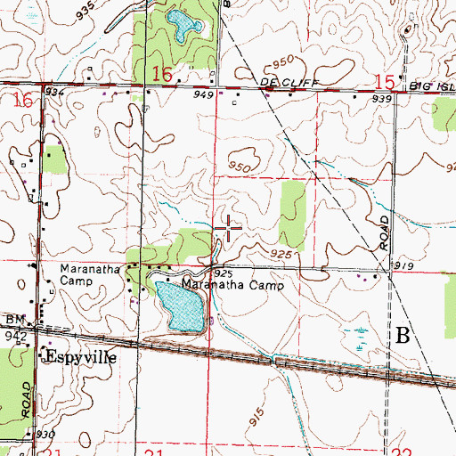 Topographic Map of Township of Big Island, OH