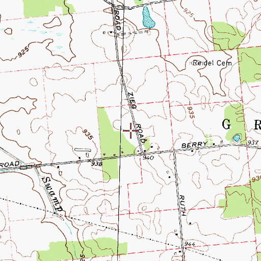 Topographic Map of Township of Green Camp, OH