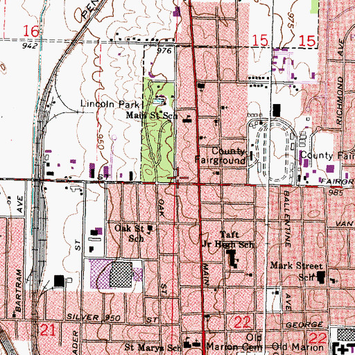 Topographic Map of Township of Marion, OH