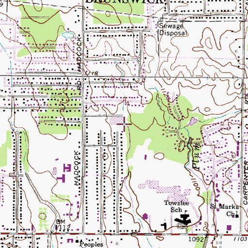 Topographic Map of City of Brunswick, OH