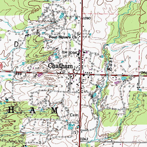 Topographic Map of Township of Chatham, OH