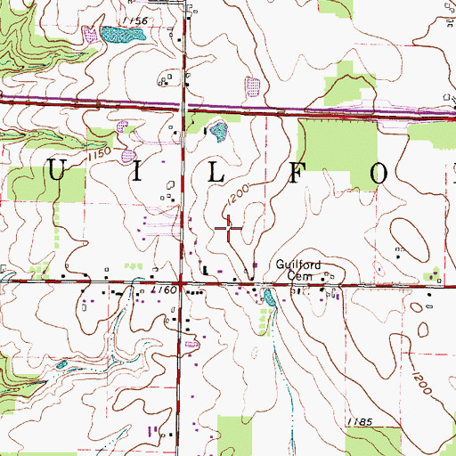 Topographic Map of Township of Guilford, OH