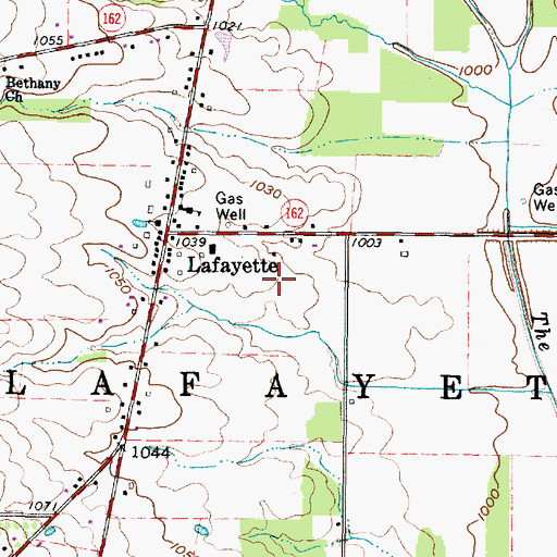 Topographic Map of Township of Lafayette, OH