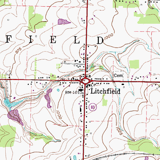 Topographic Map of Township of Litchfield, OH