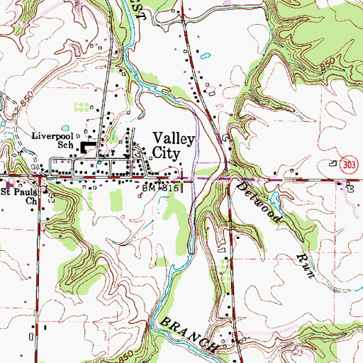 Topographic Map of Township of Liverpool, OH