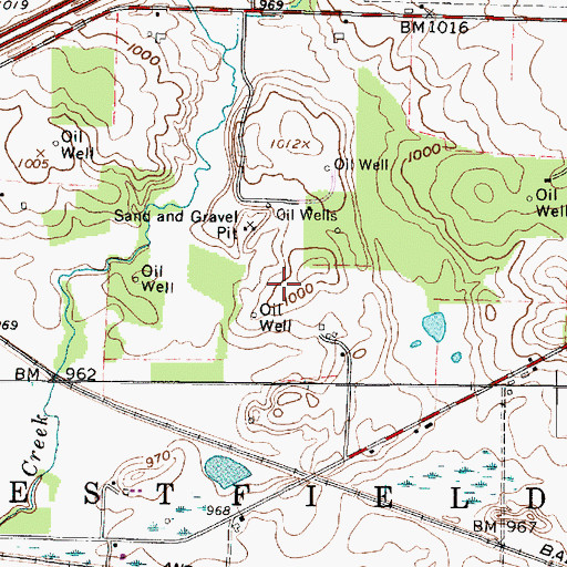 Topographic Map of Township of Westfield, OH