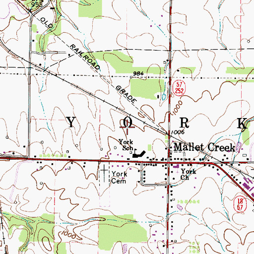 Topographic Map of Township of York, OH