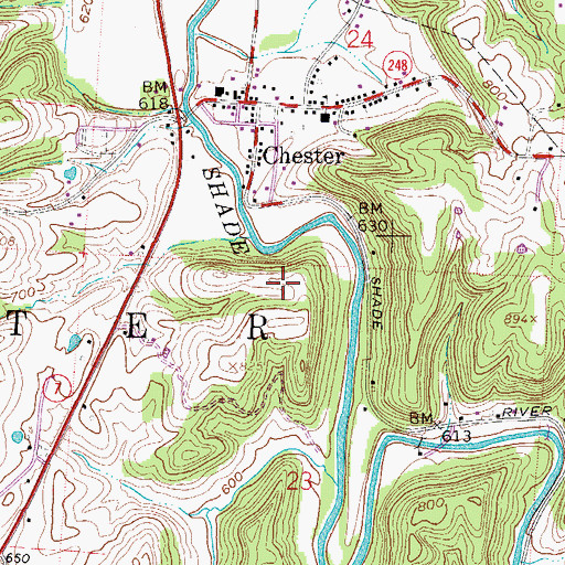 Topographic Map of Township of Chester, OH