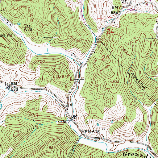 Topographic Map of Township of Lebanon, OH