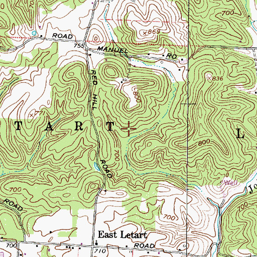 Topographic Map of Township of Letart, OH