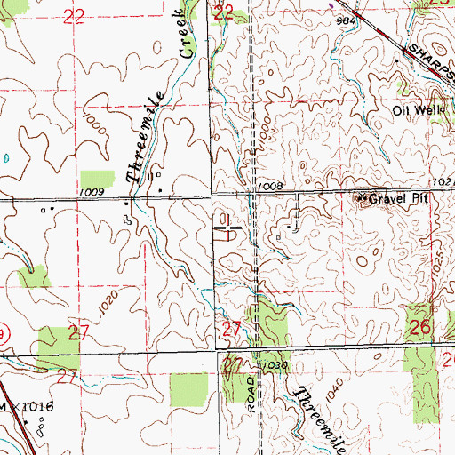 Topographic Map of Township of Gibson, OH