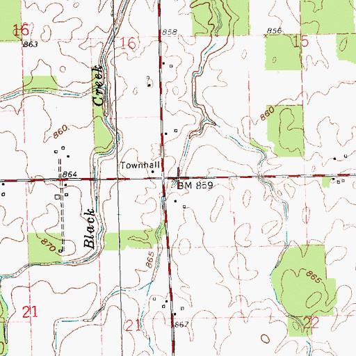 Topographic Map of Township of Liberty, OH