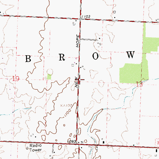 Topographic Map of Township of Brown, OH