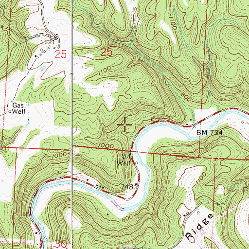 Topographic Map of Township of Adams, OH