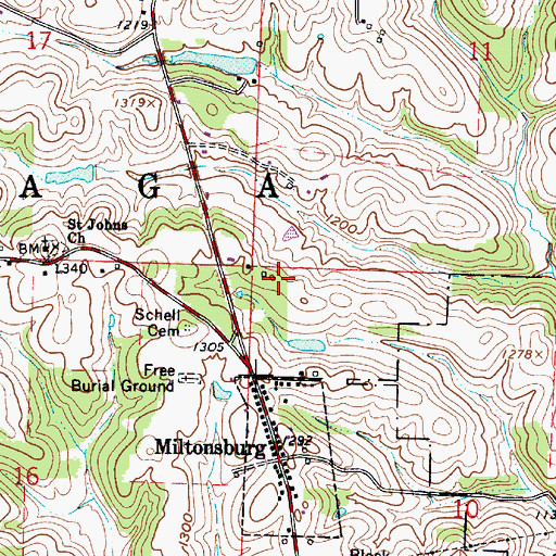 Topographic Map of Township of Malaga, OH