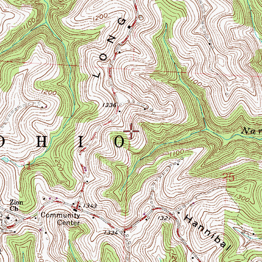 Topographic Map of Township of Ohio, OH