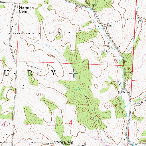 Topographic Map of Township of Sunsbury, OH