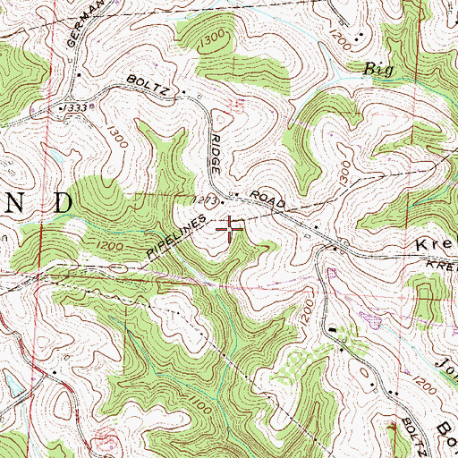 Topographic Map of Township of Switzerland, OH
