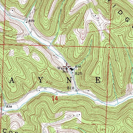 Topographic Map of Township of Wayne, OH