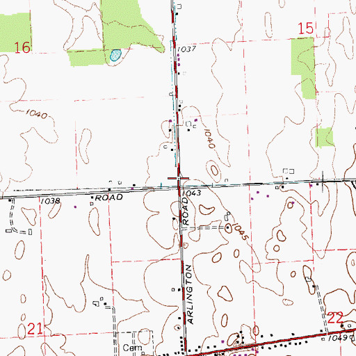 Topographic Map of Township of Clay, OH