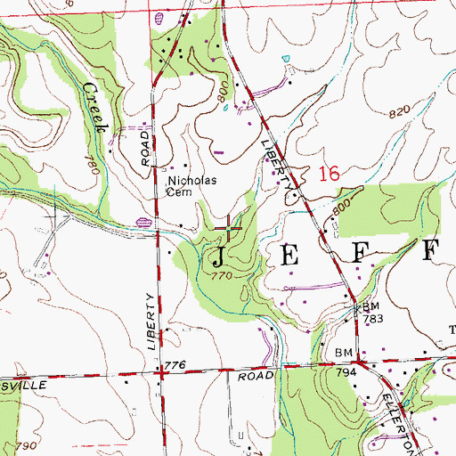 Topographic Map of Township of Jefferson, OH