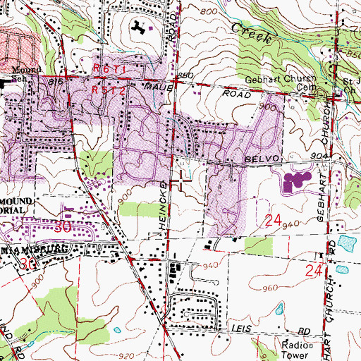 Topographic Map of Township of Miami, OH