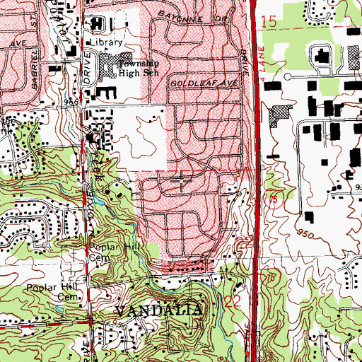 Topographic Map of City of Vandalia, OH