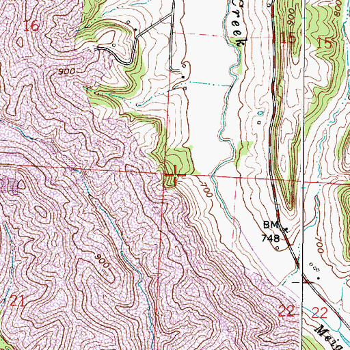 Topographic Map of Township of Bristol, OH
