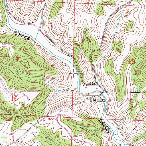 Topographic Map of Township of Center, OH