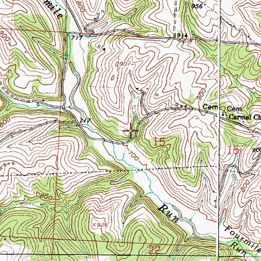 Topographic Map of Township of Meigsville, OH